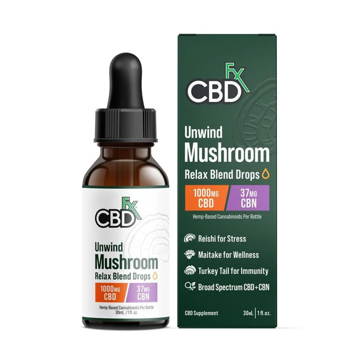 マッシュルーム CBDオイル（CBD1000mg＋CBN37mg）リラックスブレンド - 30mL – CBDfx.jp